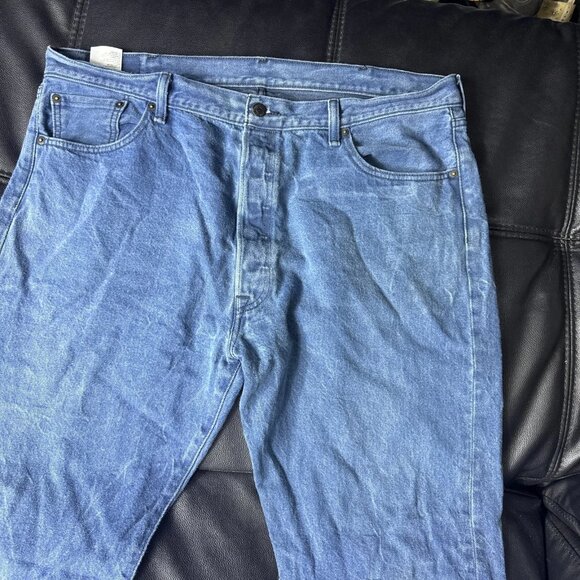 Levi's 501 Men's Straight Leg Jeans Blue Denim 5-Pocket Classic Casual 42x30 - Picture 3 of 15